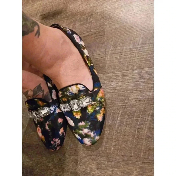 Seychelles Women's Floral Loafers 10 Multicolor Rhinestone Accent Cottagecore - Picture 5 of 12